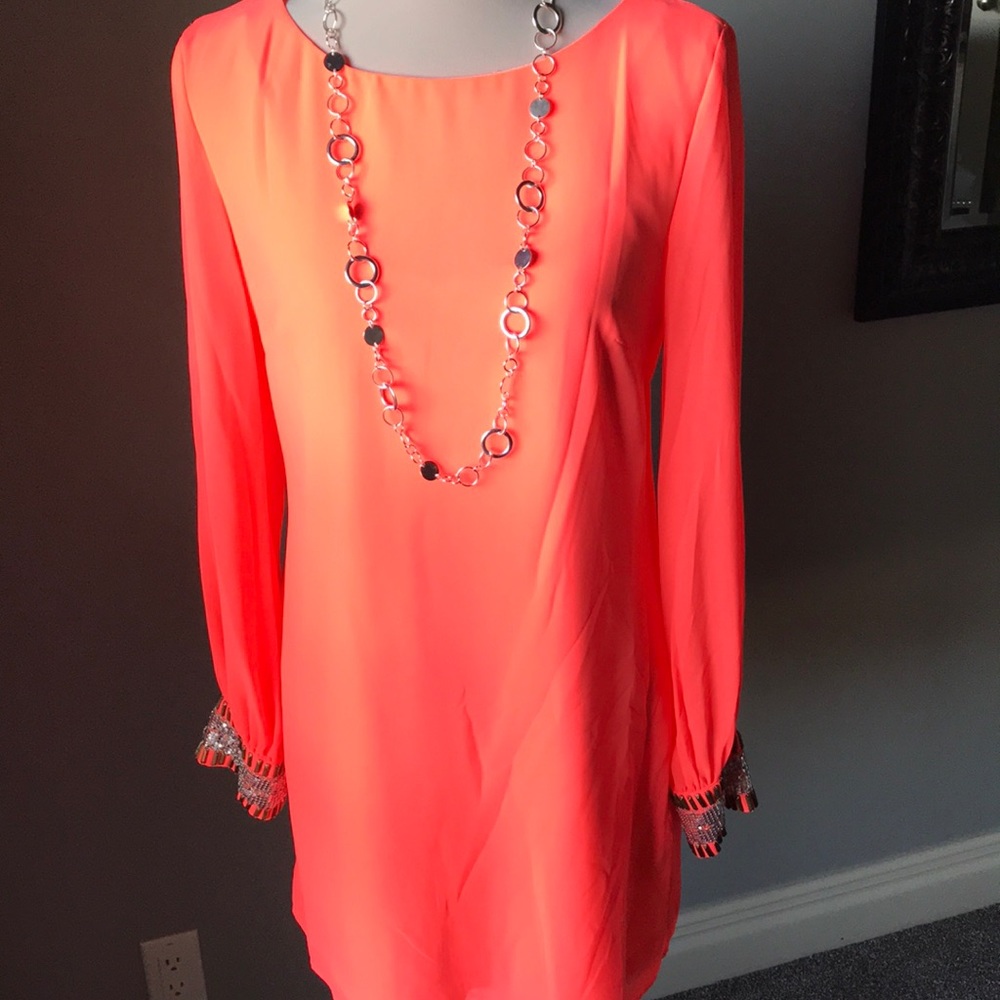 NWOT- orange/coral dress.